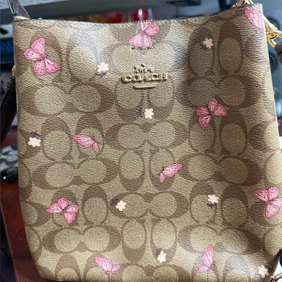 NWOT! Coach Brown and Pink Women's Bucket Bag - Picture 1 of 11